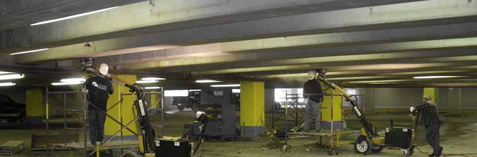 Underground garage concrete drilling