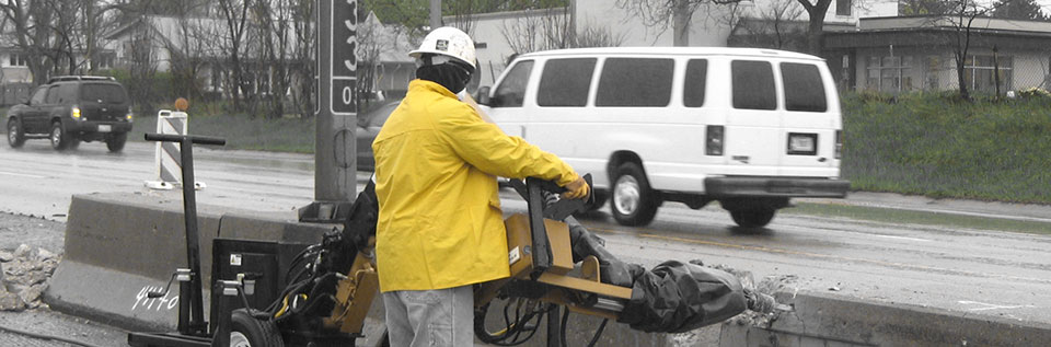 Road work concrete machinery