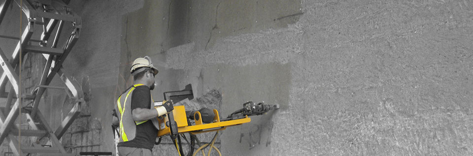 Dam concrete chipping machine